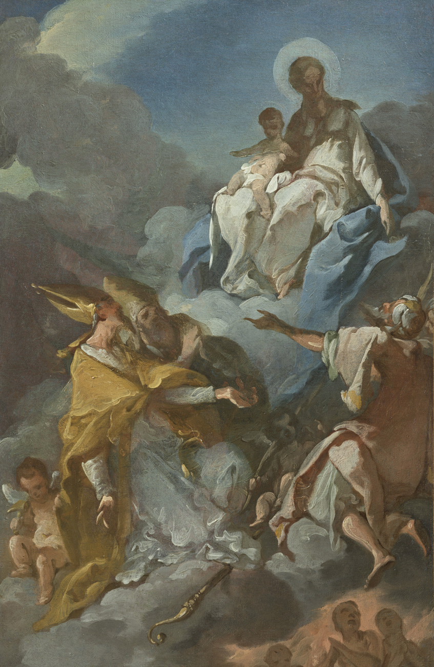 Saint Jacques interceding through the Virgin on Behalf of the Souls in Purgatory