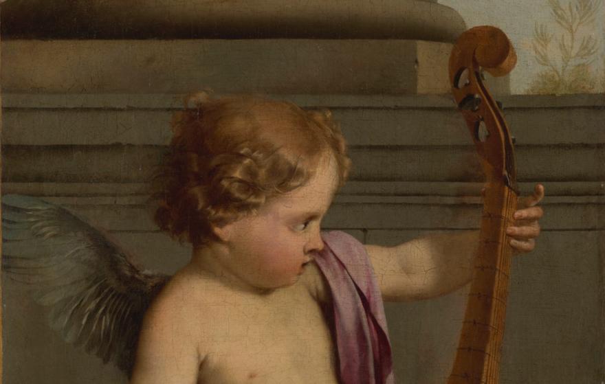 Putto jouant de la viole de gambe